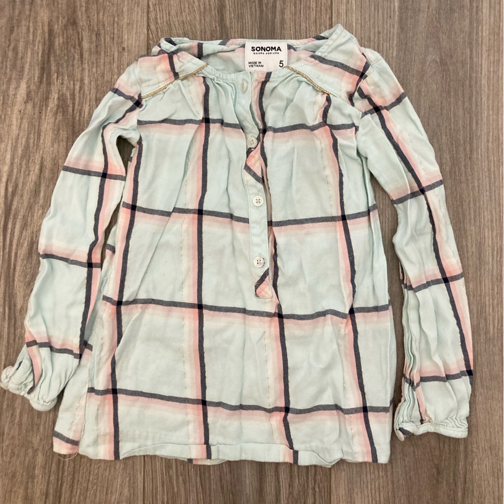 Sonoma Girls size 5 plaid shirt